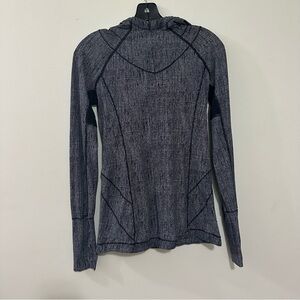 Lululemon Gray Hoodie Pullover Lightweight Size 4 With‎ Pony Tail Hole In Hood